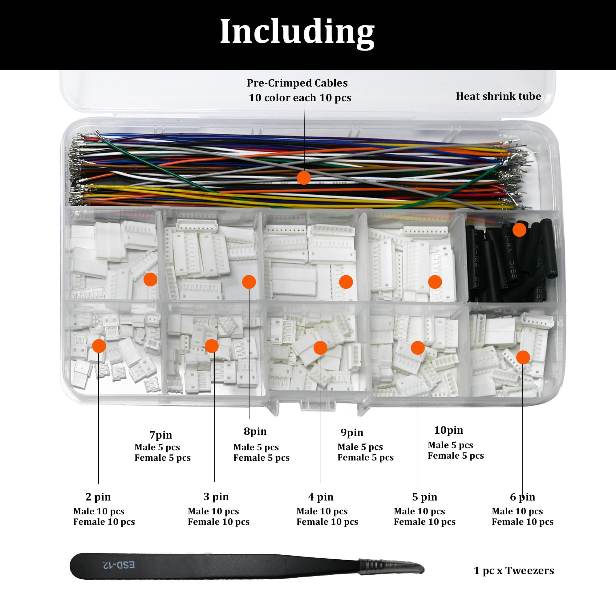 Amazon.com: XUGERIP JST ZH1.5MM Connector Kit, 2 3 4 5 6 7 8 9 10